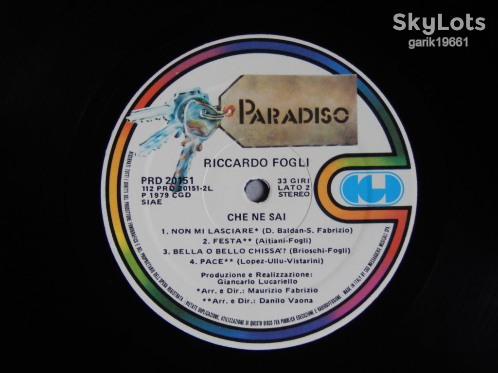 Riccardo Fogli ‎– Che Ne Sai   (Paradiso ‎– PRD 20151, Italy) insert EX/EX+ - фото фото фото 5