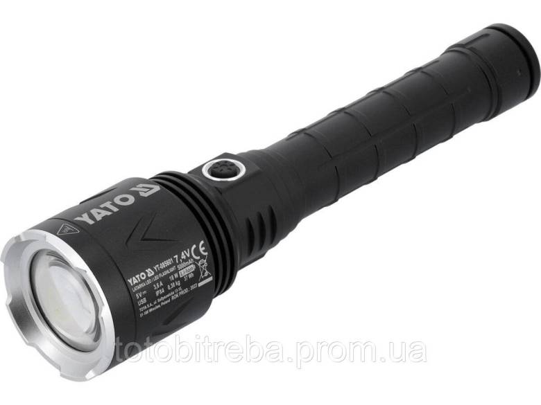 Ліхтар LED-діодний акумулятор 7.4В, 5 А/Год USB YATO YT-085601 - фото фото фото 0