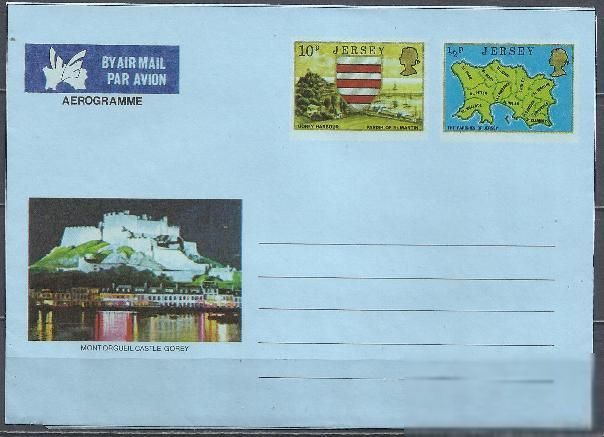 Джерси 1976 карта герб вид Аэрограмма() - фото фото фото 0