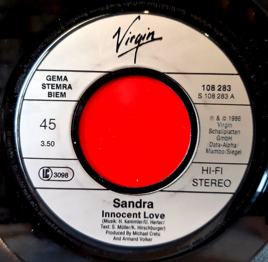 Sandra - Innocent Love - 1986.  (EP). 7. Vinyl. Пластинка. Germany. - фото фото фото 2