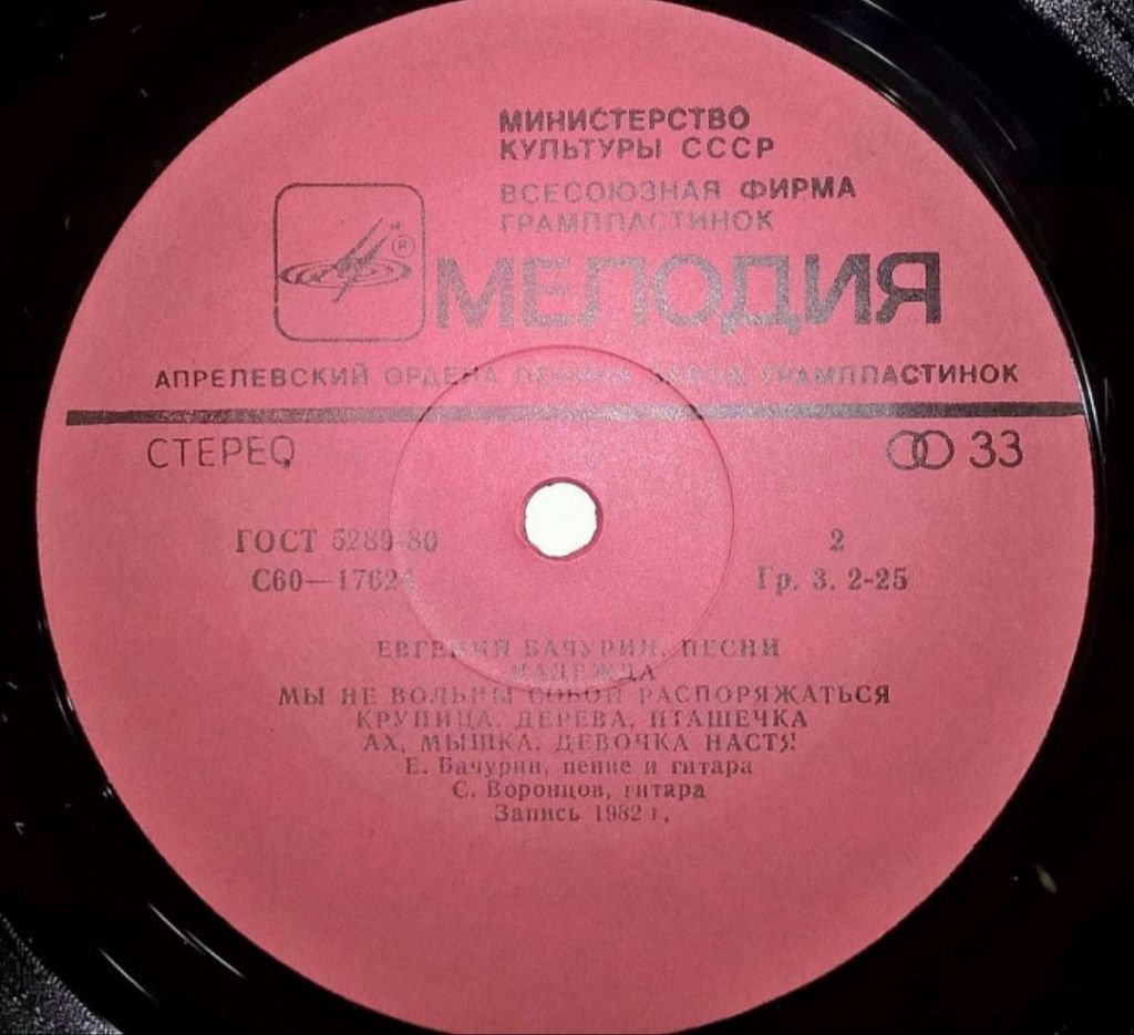 Евгений Бачурин - Дерева - 1982.  (LP). 12. Vinyl. Пластинка - фото фото фото 3