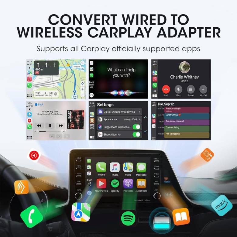 Беспроводной адаптер Carplay FEisca для Apple, превращает проводной адаптер Carplay в беспроводной д - фото фото фото 7