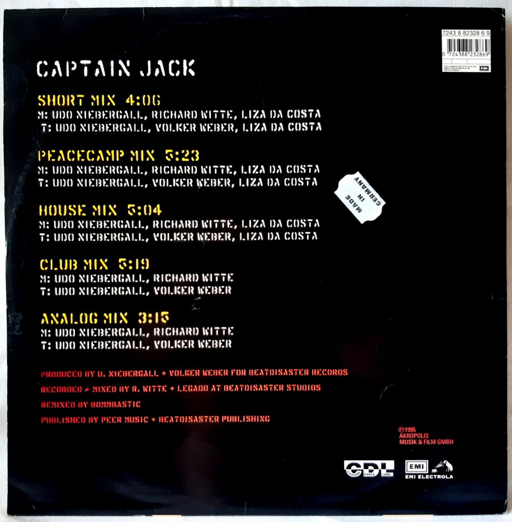 Captain Jack - Captain Jack - 1995.  (EP). 12. Vinyl. Пластинка. Germany. Rare. - фото фото фото 1