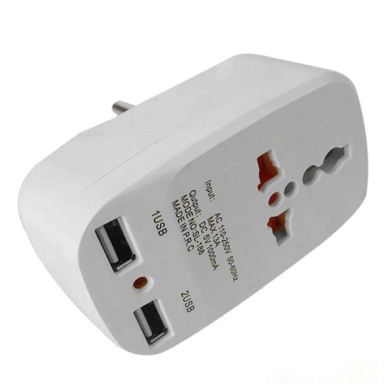 Сетевой тройник Travel Adaptor Sl-188, 2 usb - фото фото фото 2