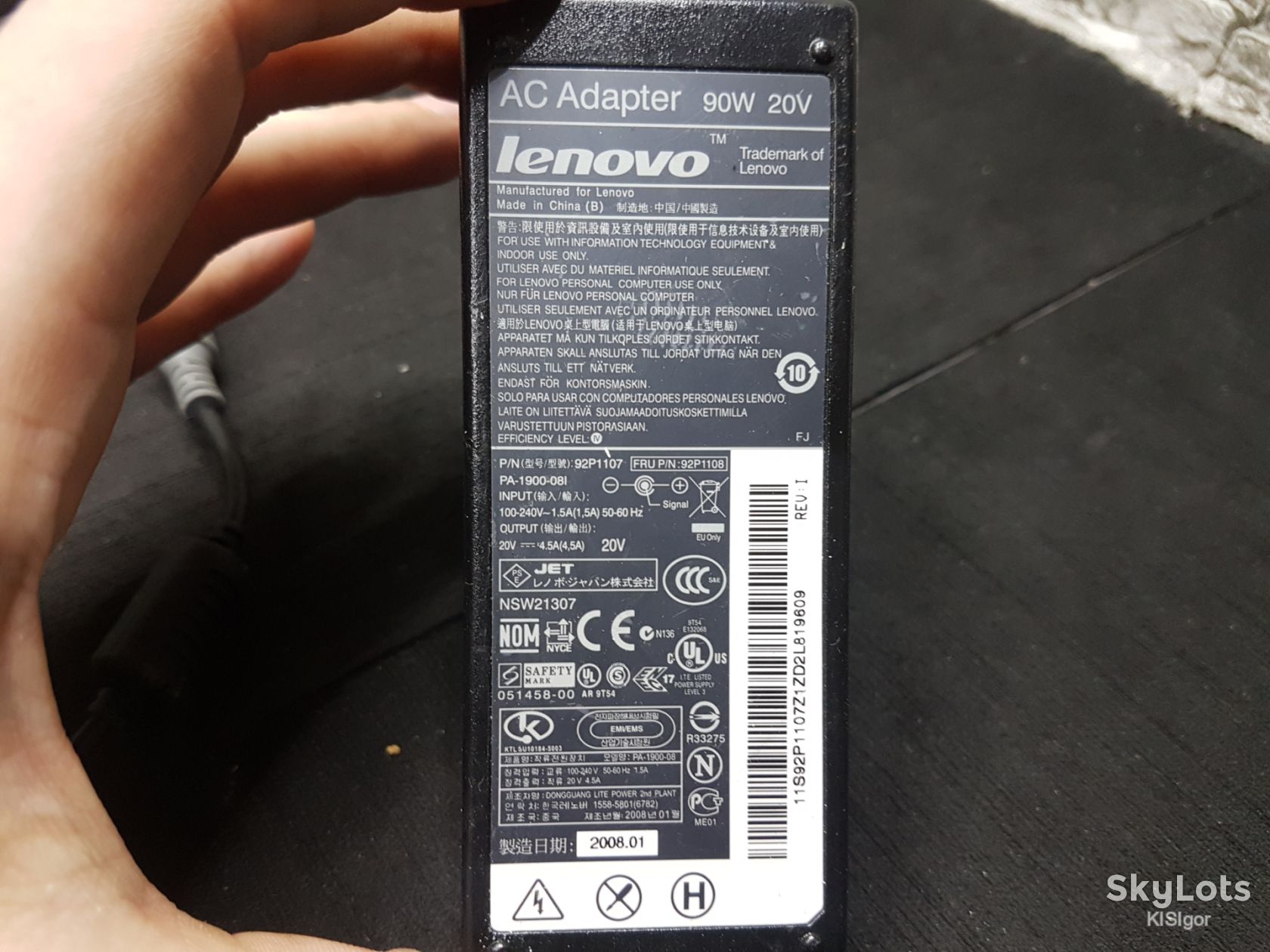 Оригінальний блок живлення Lenovo потужністю 90 Вт *80757 - фото фото фото 5