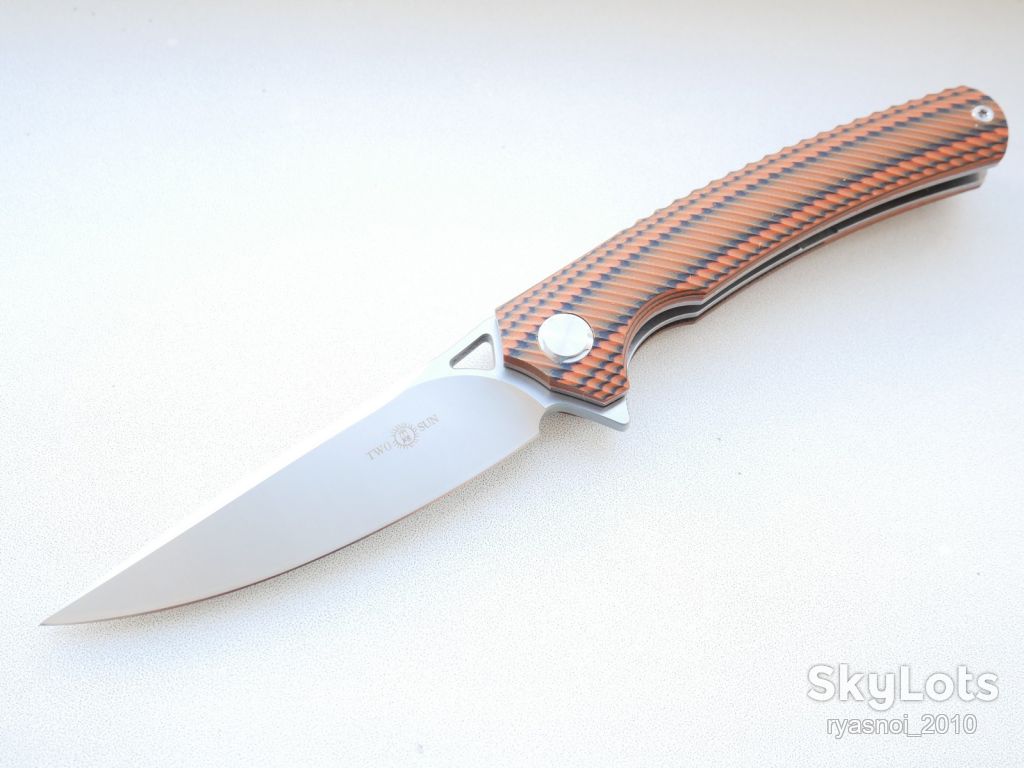 TwoSun TS81-G10 Orange, D2 satin, Wong Design,Tactical, Flipper, підшипник, EDC, Liner Lock, Люкс! - фото фото фото 14