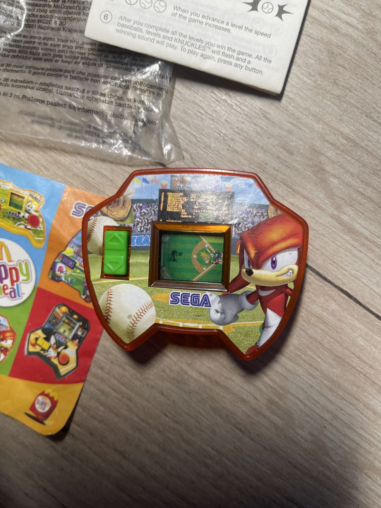 Ретро гра SEGA Knuckles Baseball McDonald's Happy Meal 2005 - фото фото фото 1