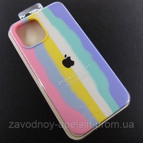 IPhone 12 pro max Чохол Веселка Silicone Case (rainbow) - фото фото фото 1