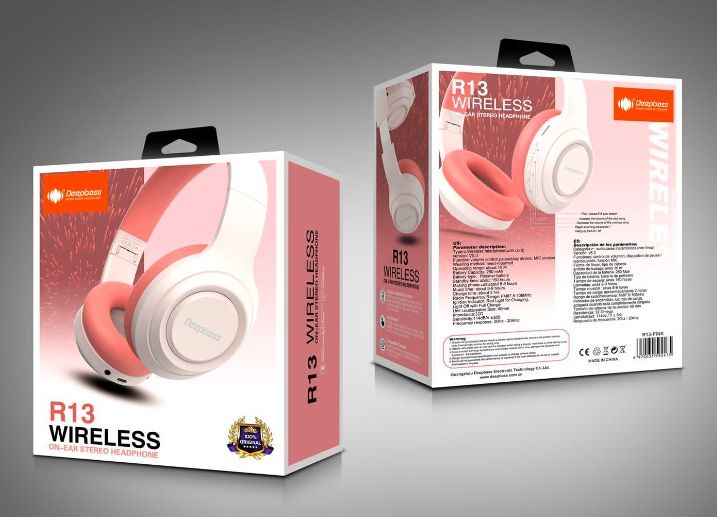 Наушники Bluetooth DEEPBASS R13 Розовые - фото фото фото 0
