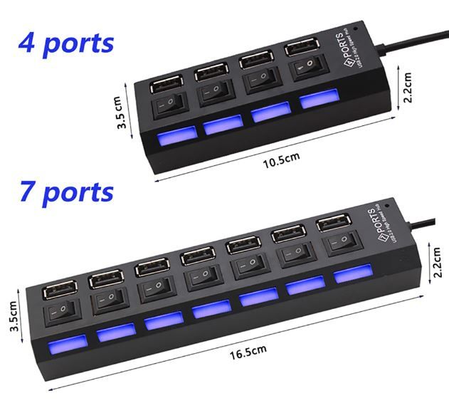 Концентратор-удлинитель коммутатора 7-портовый USB2.0, НОВЫЙ - фото фото фото 7