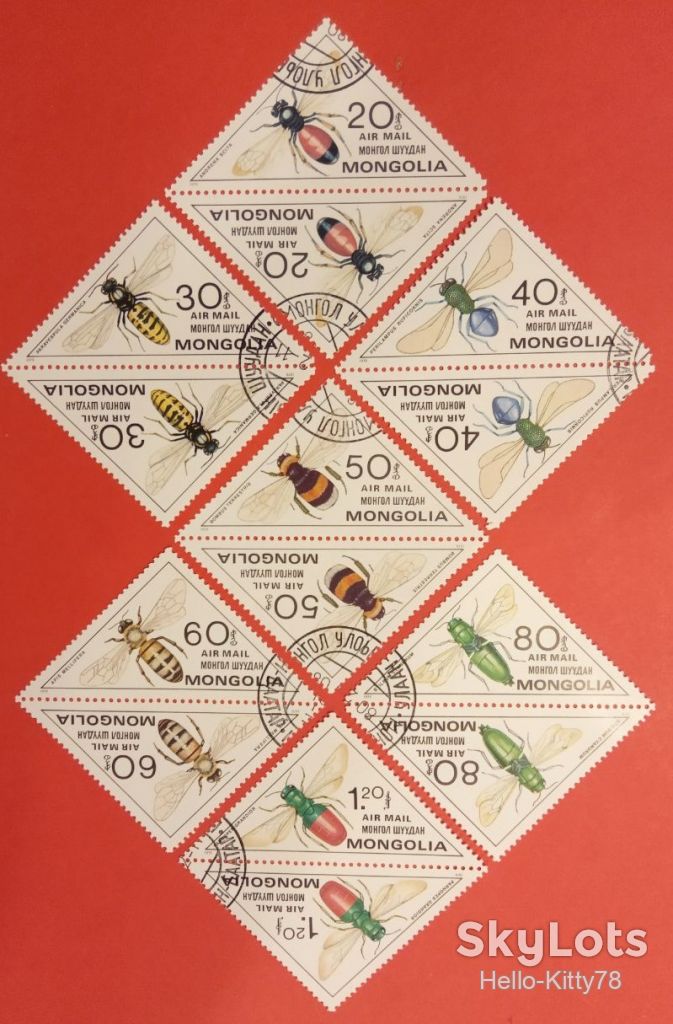 Монголия 1980 фауна насекомые Mi 1279-1285 тет-беш - фото фото фото 0
