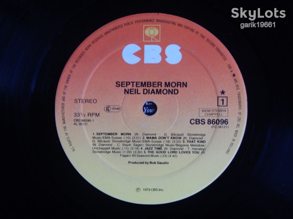 Neil Diamond ‎– September Morn  (CBS ‎– CBS 86096, Holland) insert EX/EX - фото фото фото 3
