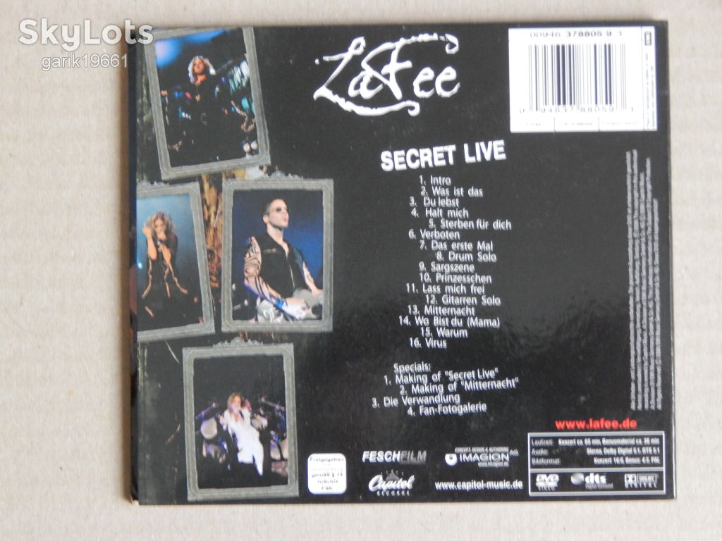 LaFee ‎– Secret Live (DVD, Unofficial Release, Digipack) - фото фото фото 1