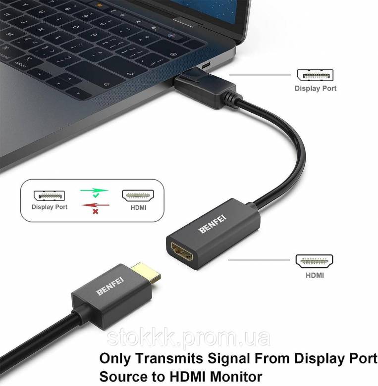 Адаптер Benfei DisplayPort  HDMI Уценка - фото фото фото 4