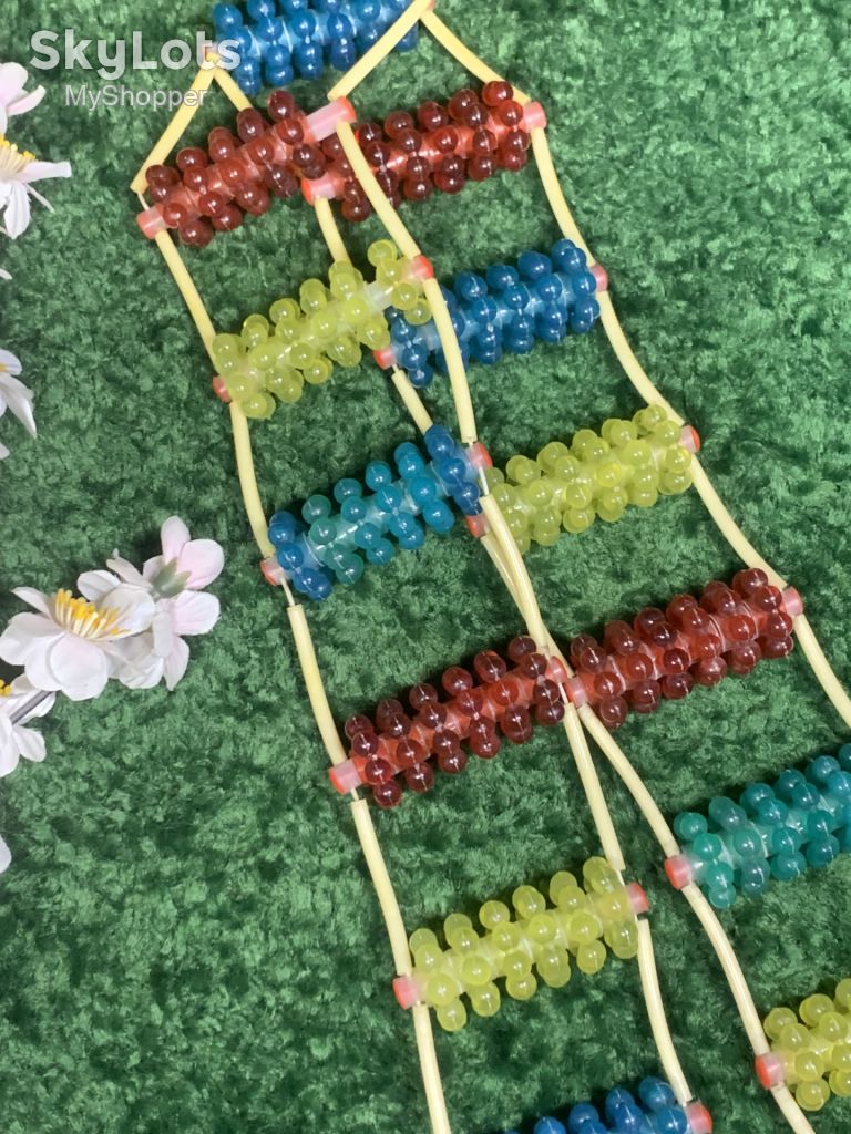Масажер пластиковий  (6) ребристі кульки стрічково-роликовий для спини ніг тіла 130 см. Н8539 - фото фото фото 1