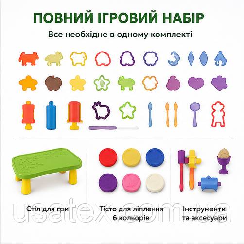Набір для ліплення Playtive Knet-Set Spieltisch зі столиком, пластиліном та аксесуарами, 42 предмети - фото фото фото 3