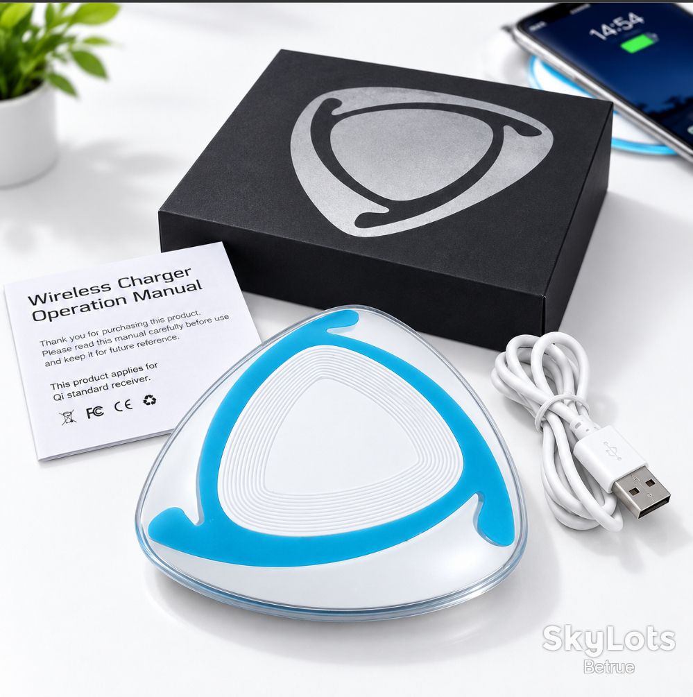 Бездротовий зарядний пристрій Olmi M7 Qi для смартфонів 5V/1.5A White/Blue    (20021) - фото фото фото 0
