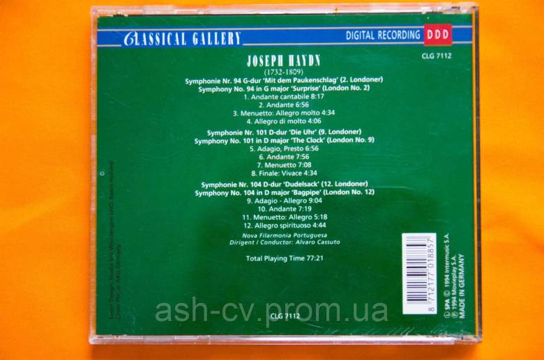 Музичний диск CD. HAYDN  symp.no. 94, 101, 104 (1994) - фото фото фото 2