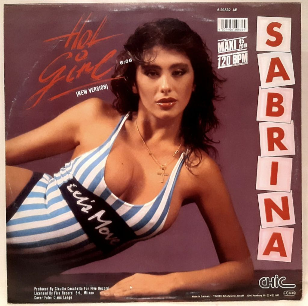Sabrina - Hot Girl  (New Version) - 1987.  (EP). 12. Vinyl. Пластинка. Germany. - фото фото фото 1