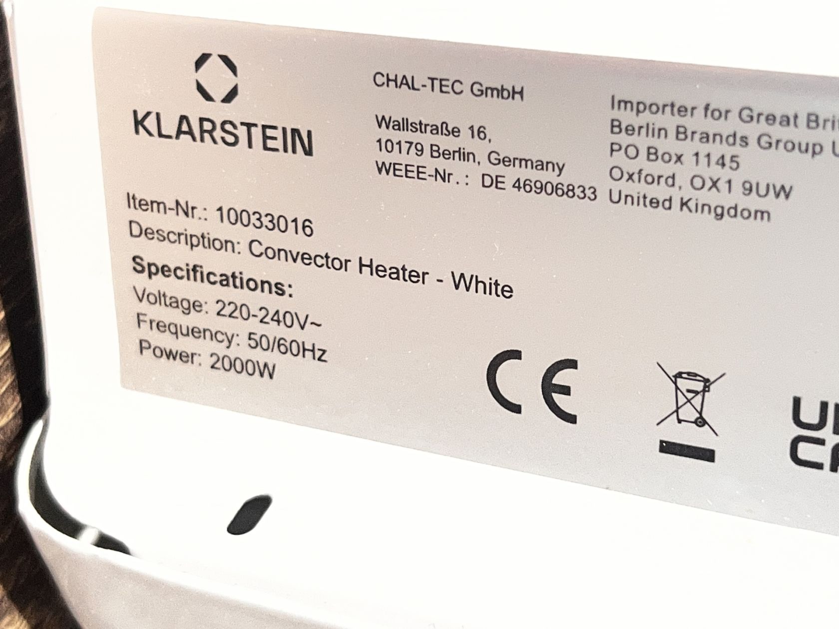 Лот  № 896. [Конвекторний обігрівач] • [Klarstein] • [З Німеччини] - фото фото фото 7