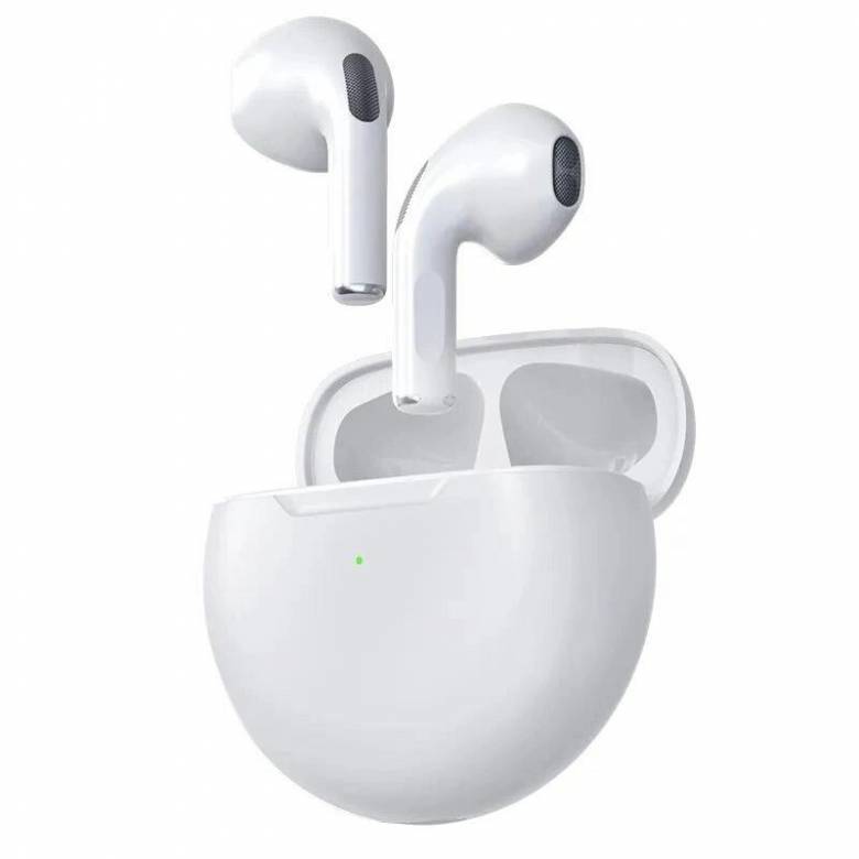 Беспроводные bluetooth стерео наушники с микрофоном в кейсе Tws 6 pro, white - фото фото фото 0