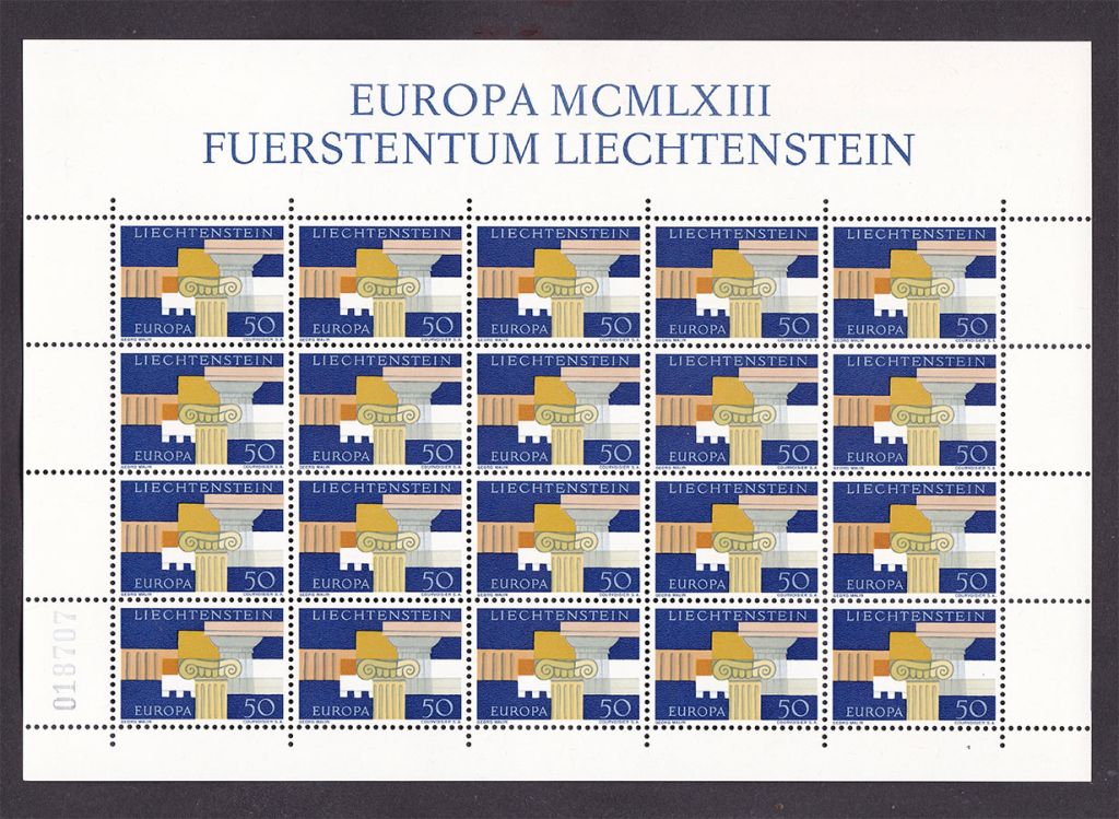 Лихтенштейн  1963 г  MNH -  м/л - EUROPA CEPT - фото фото фото 0