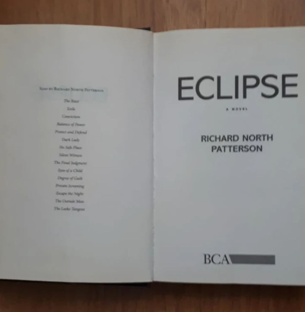 Eclipse Richard North Patterson English книга на Английском языке - фото фото фото 1