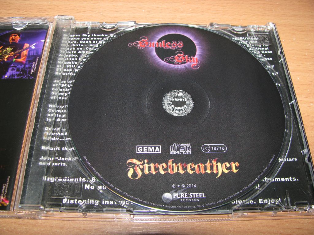 SUNLESS - Firebreather  (2014 Pure Steel Germany) - фото фото фото 2