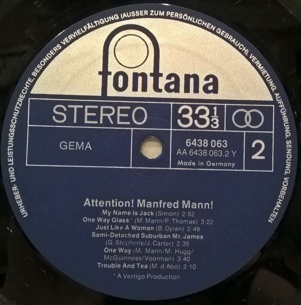 Manfred Mann ‎- Attention! Manfred Mann! - 1964-68.     (LP). 12. Vinyl. Пластинка. Germany - фото фото фото 3