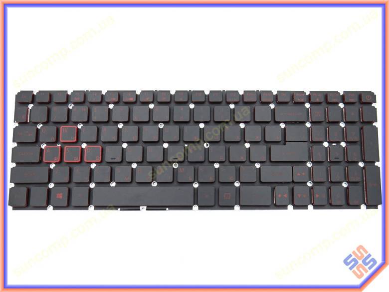 Клавиатура для ACER Nitro 5 AN515-42-R7EB AN515-42-R3H6 AN515-42-R8SH AN515-42-R5GT (RU Black, RED б - фото фото фото 2