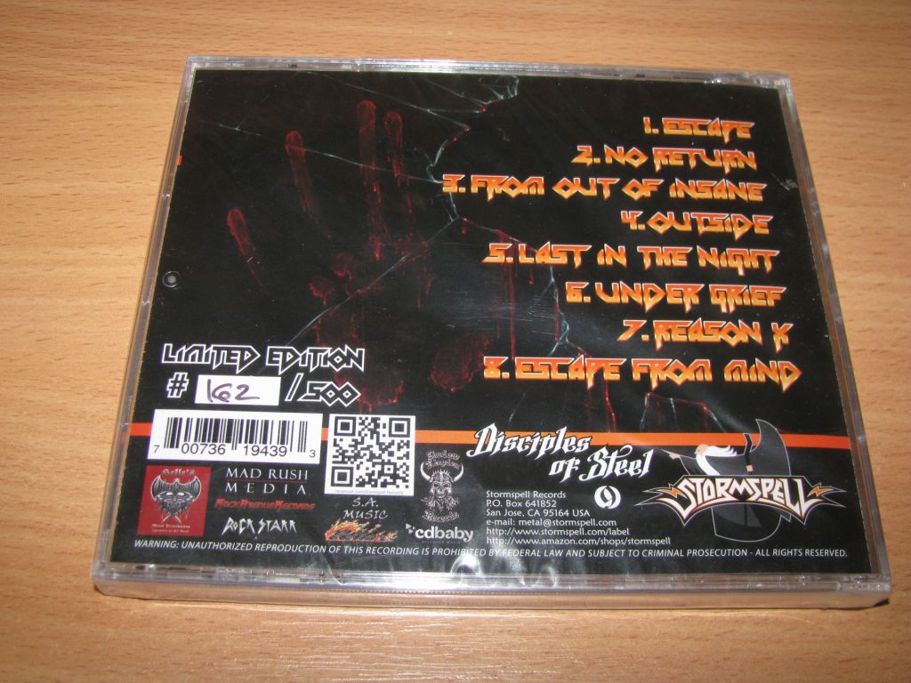 SHAH - Escape From Mind  (2016 Stormspell, limited 500copies, USA) - фото фото фото 1