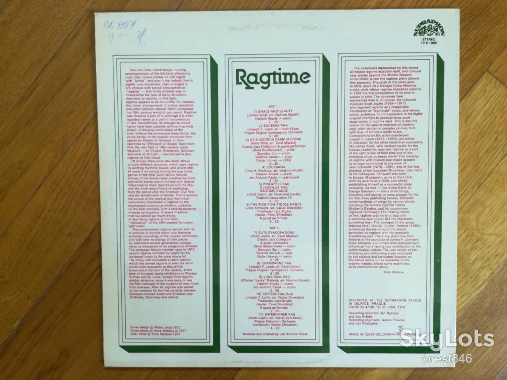 Ragtime   (лам. конв.)   (1)-NM-Чехословакия - фото фото фото 1