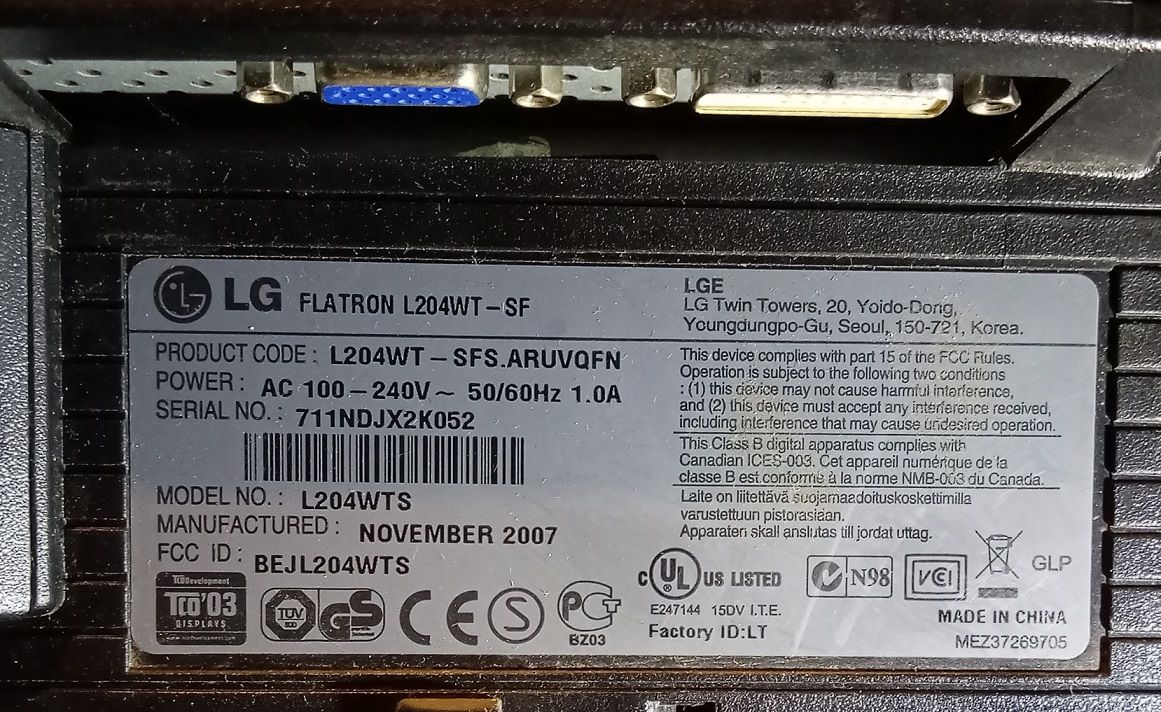 LG Flatron L204WT-SF - фото фото фото 1