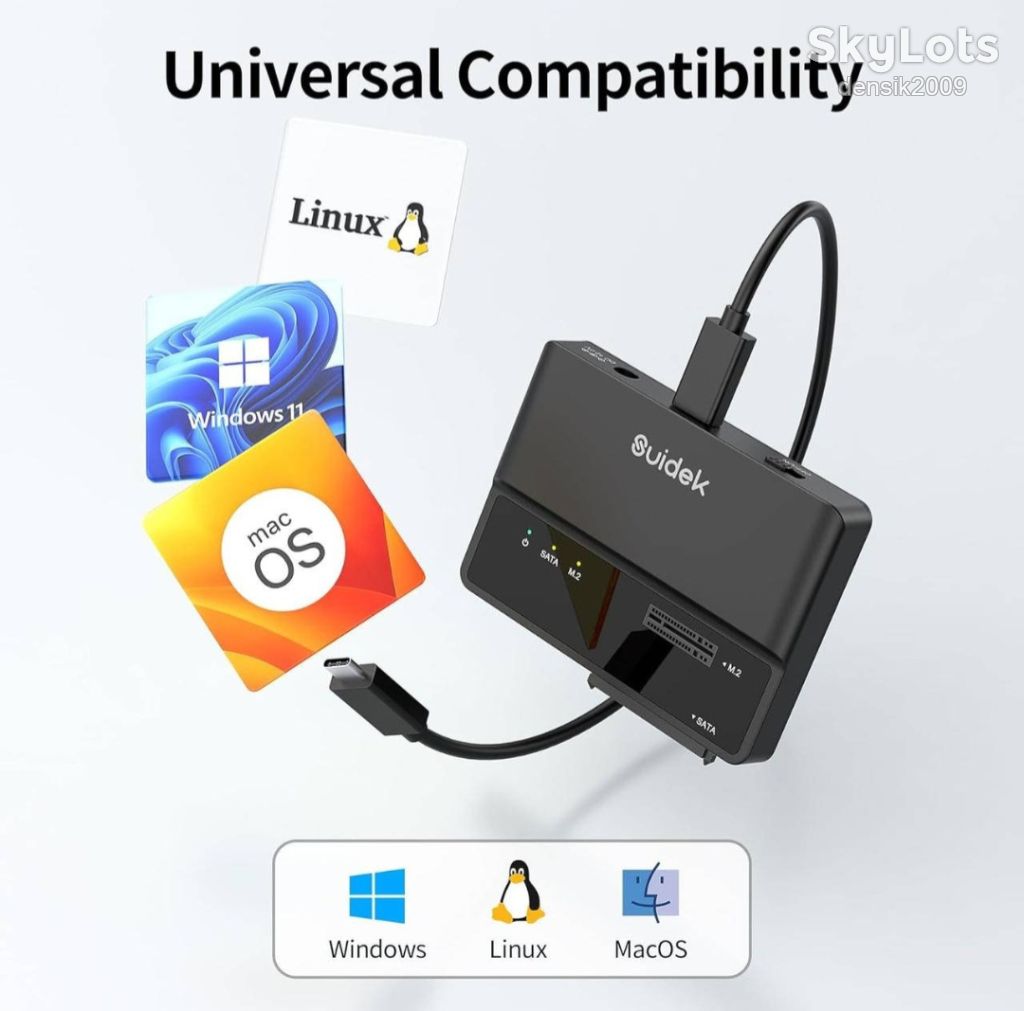 Адаптер SUIDEK  M.2 NVMe/SATA 10 Гбіт/с. Модель S1235D. Зчитувач жорстких дисків. - фото фото фото 2