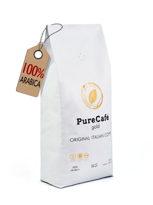 Кофе PureCafe Gold, 100% Арабики, зерно, Италия, 1кг. - фото фото фото 0