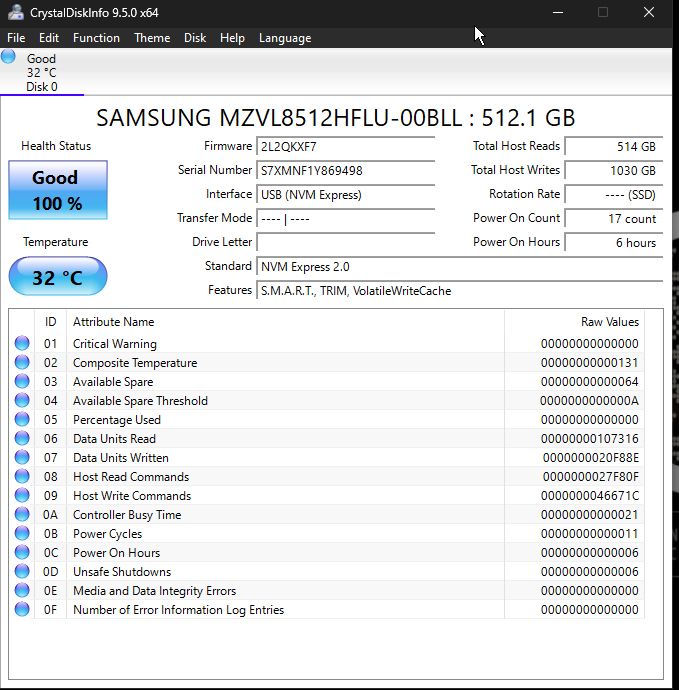 512GB SSD Samsung PM9C1b M.2 2280 NVMe PCIe 4.0 x4 Новий стан - фото фото фото 1