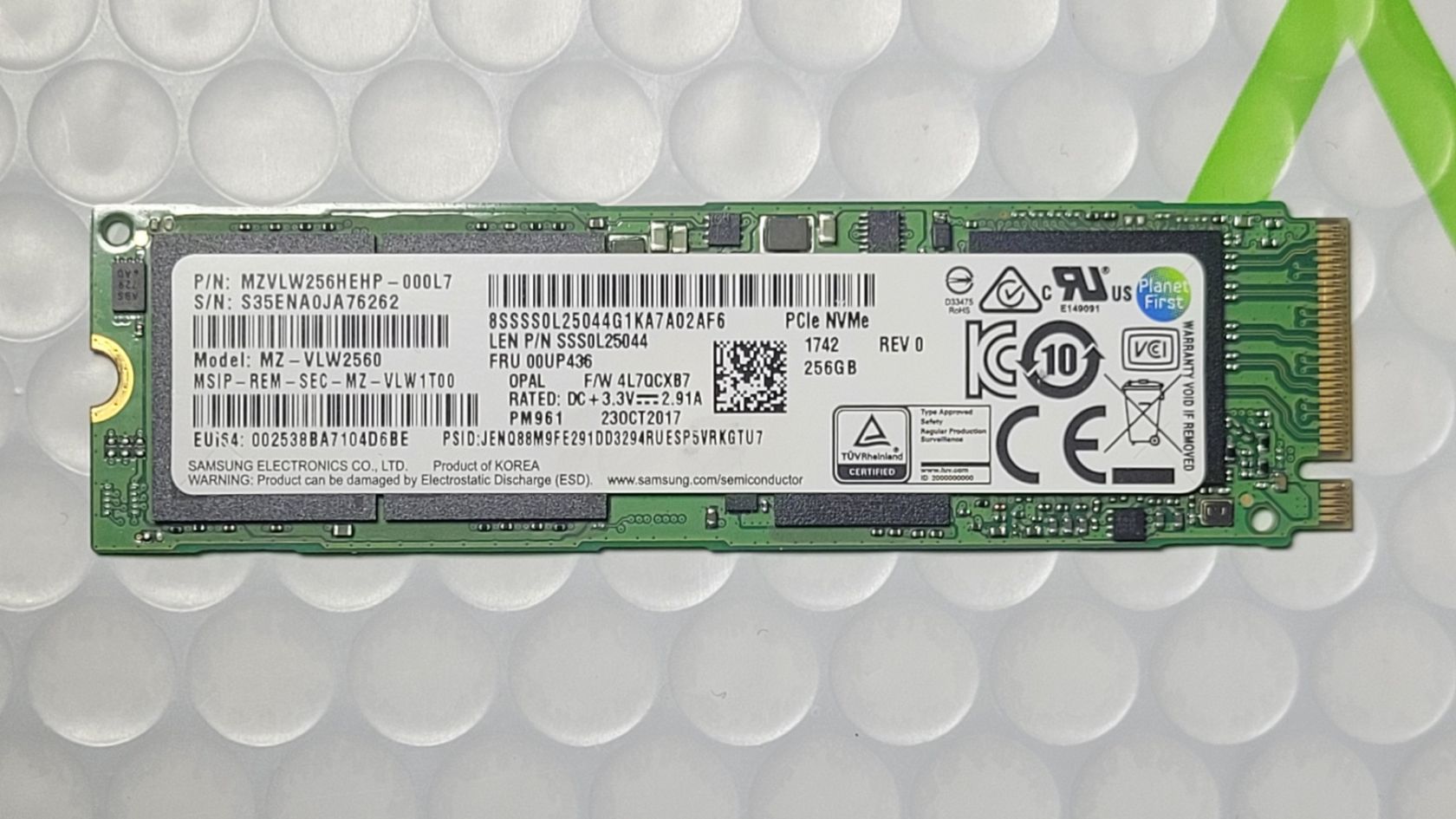 m2 nvme ssd Samsung PM961 MZ-VLW2560 256gb 2280 gen3  (Samsung 960 EVO) - фото фото фото 0