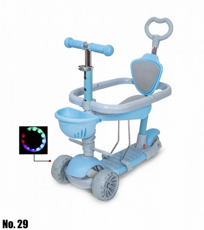 Самокат Scooter Smart 5 в 1 голубой с бортиком (1937755802) - фото фото фото 0
