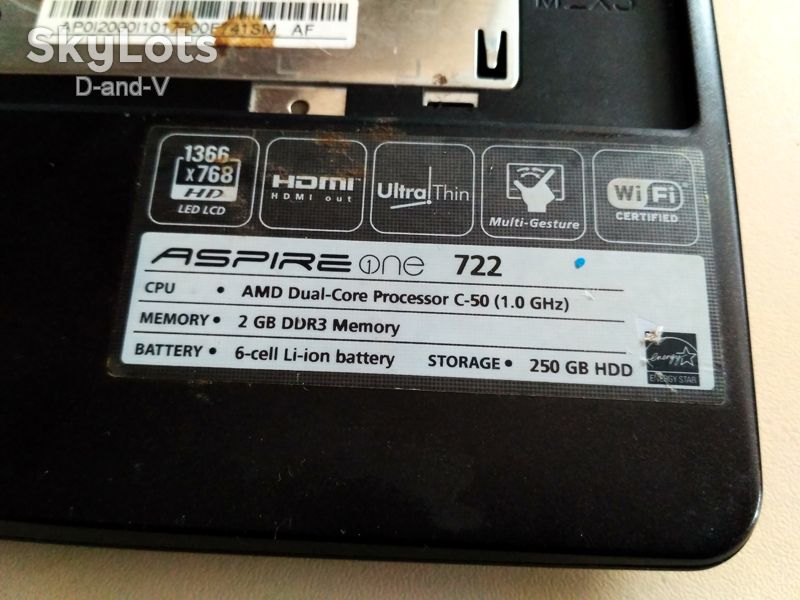 Нетбук Acer Aspire One 722, остатки, рабочий. - фото фото фото 1