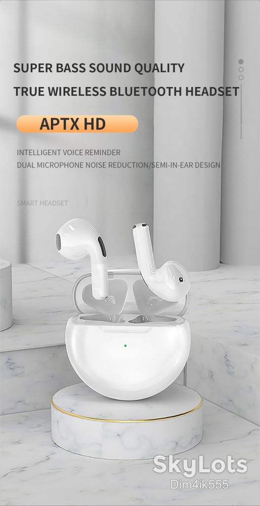 Беспроводные наушники Air Pro 6 сенсорные с кейсом Bluetooth V5.0 White / Black - фото фото фото 4