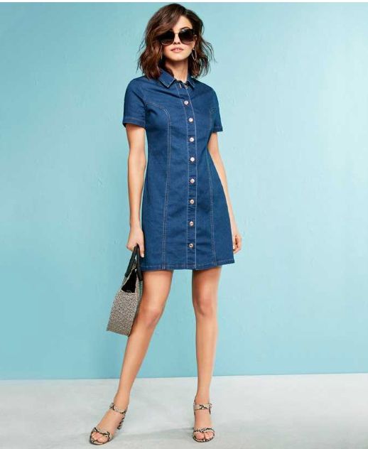 Джинсовое, приталенное платье на пуговицах, New Look denim. 38 евро - фото фото фото 1