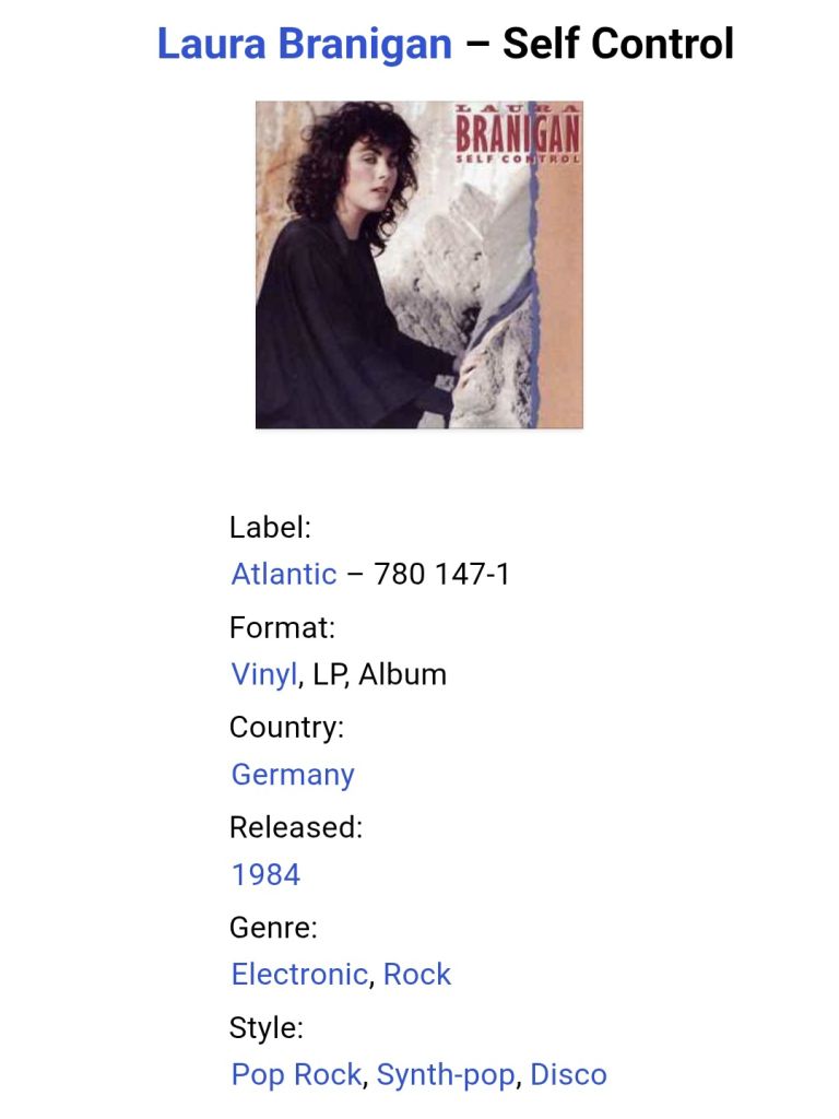 Laura Branigan - Self Control - 1984.   (LP). 12. Vinyl. Пластинка. Germany. - фото фото фото 4