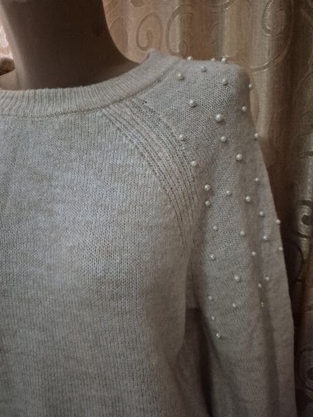 Теплая женская кофта, джемпер с жемчугом Primark - фото фото фото 4