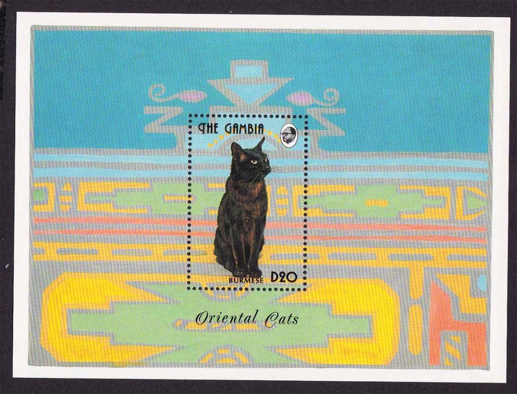 Гамбия 1993 г  MNH - блок - кошки - - фото фото фото 0