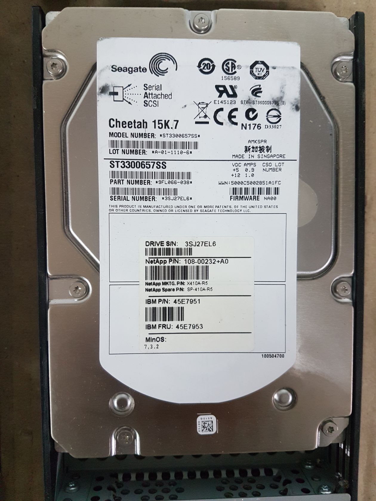 Диски HDD 3.5" SAS 300gb ST3300657SS, 6шт одним лотом,  від 1грн   (№036) - фото фото фото 4
