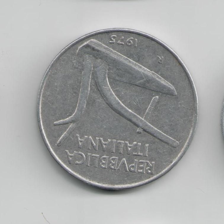 Монета Италия 10 лир 1975 года, лира - фото фото фото 1