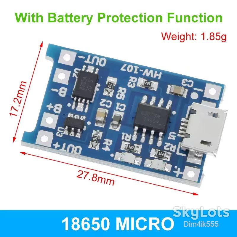 Модуль заряда Li-ion аккумуляторов TP4056 Micro-USB с защитой - фото фото фото 5