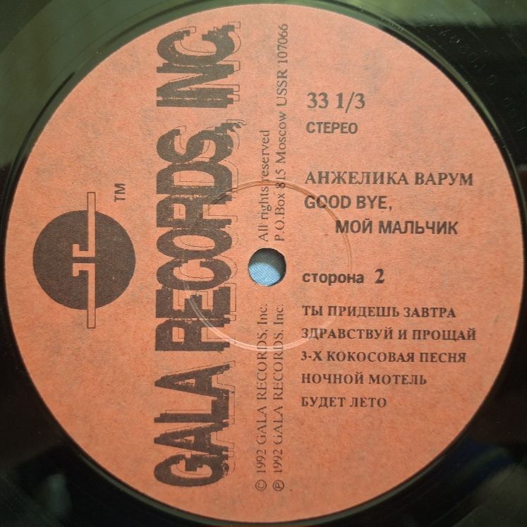 Анжелика Варум - Good Bye, Мой Мальчик - 1991.  (LP). 12. Vinyl. Пластинка. - фото фото фото 3