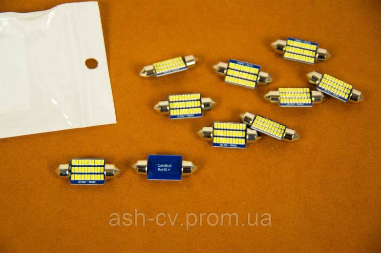 Лампочка, автомобільна, LED, C5W, 1шт, 36мм, 30 LED, CANBUS - фото фото фото 1