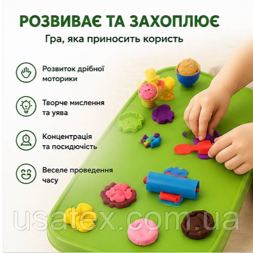 Набір для ліплення Playtive Knet-Set Spieltisch зі столиком, пластиліном та аксесуарами, 42 предмети - фото фото фото 4